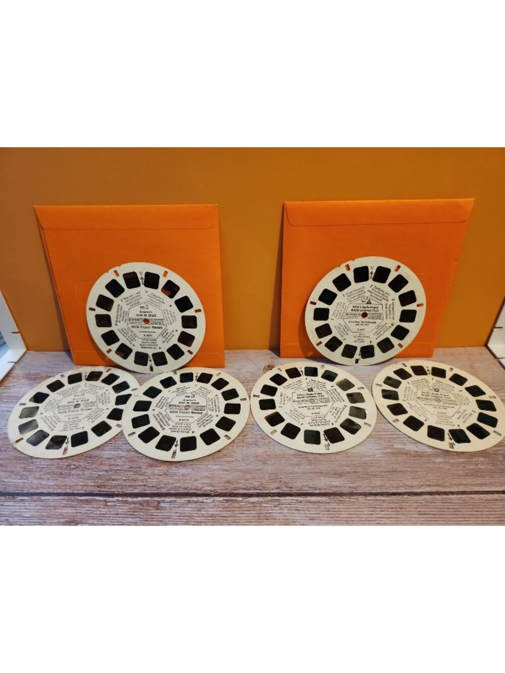 Vtg. 1960s~2 Sets~6 View Master Reels~NASA~Project Mercury~Apollo Moon Landing